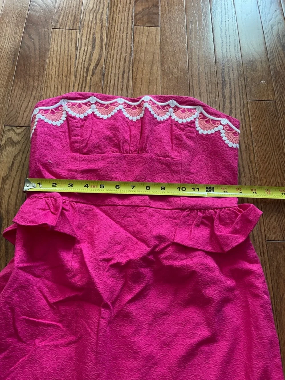Lilly Pulitzer Pink Embroidered Strapless Dress Women’s Sz 4 - Picture 5 of 11
